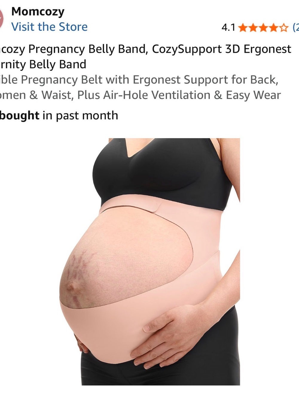 Momcozy Maternity Belly Support Band — Light Pink
